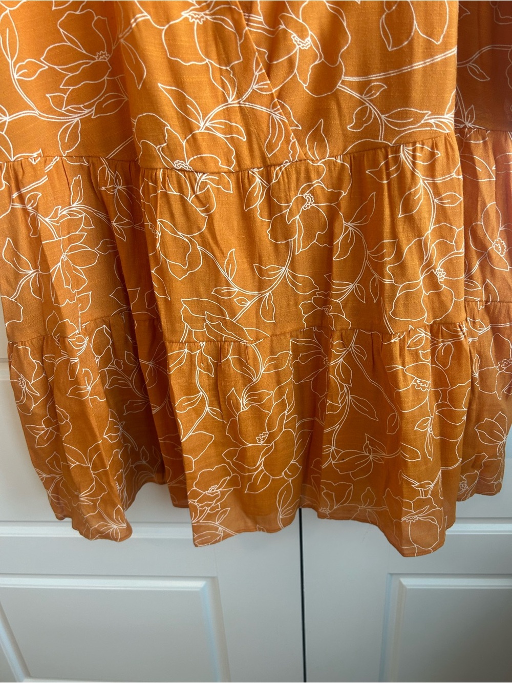 Cato Orange Floral Wrap-top Tiered Blouse - Picture 8 of 14